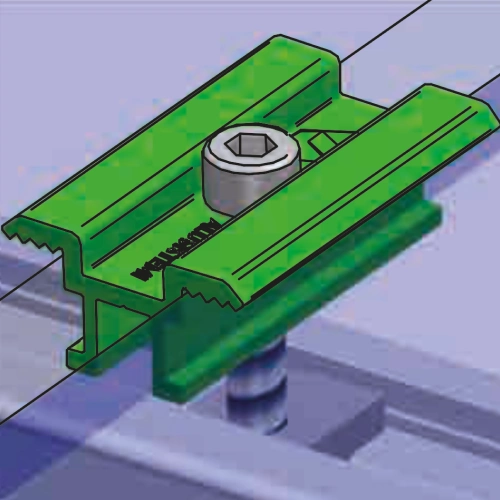 alluminio estruso grezzo, AL6060-T5, verde RAL 6007 - SISTEMA OMINI FIX